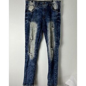 Men's Southpole Flex Distressed‎ Bleached Ripped Jeans 34 X 32